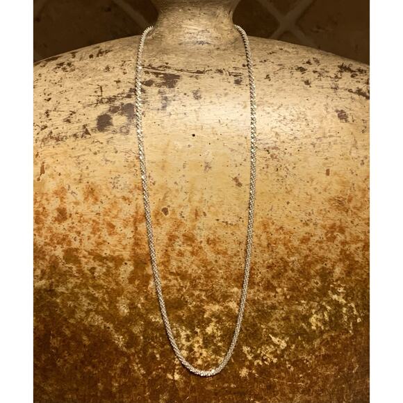 950 Silver Milor Popcorn Chain 24 Inches Long Made in Italy - Picture 1 of 9